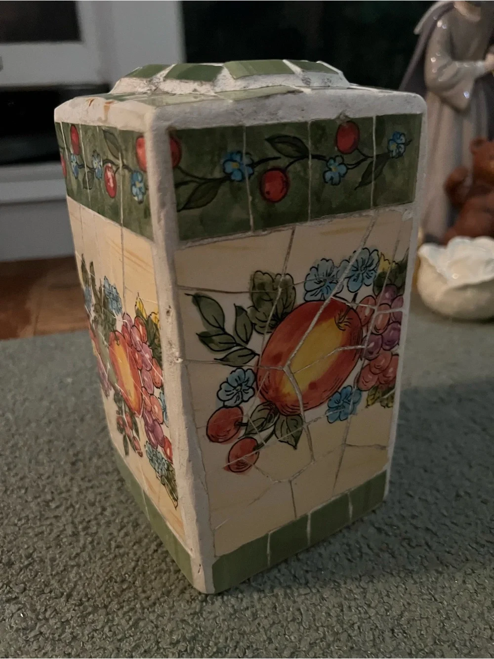 Vintage Handcrafted Mosaic Lamp Base 8 by 4.5”